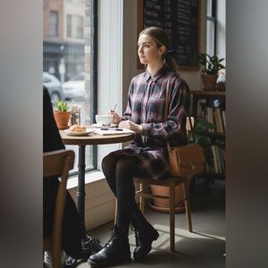 EUC Madewell Red Black Plaid Courier Shirt Dress Size Small 100% Cotton